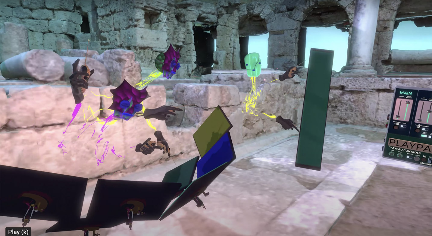 Multiplayer jam in Virtual reality in the patchWorld music metaverse