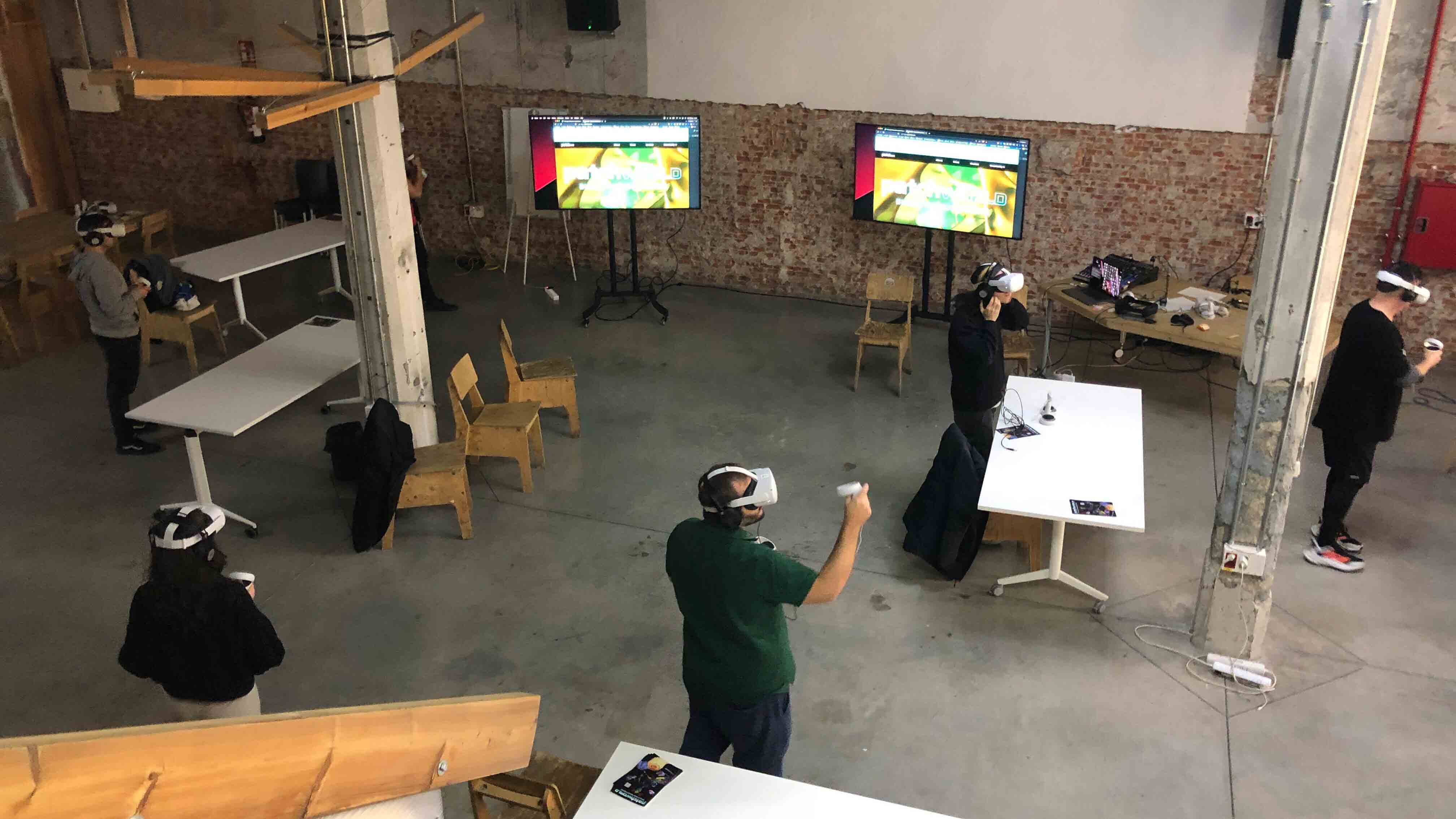 a musician playing music in VR 
